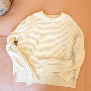 French Connection White Cable Knit Sweater sm